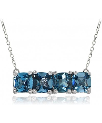 Sterling Silver London Blue Topaz Bar Necklace $23.19 Necklaces