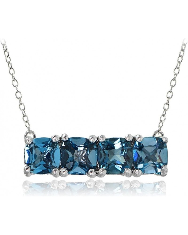 Sterling Silver London Blue Topaz Bar Necklace $23.19 Necklaces