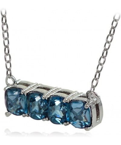 Sterling Silver London Blue Topaz Bar Necklace $23.19 Necklaces