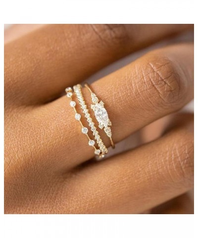 Gold Rings That Don't Tarnish Stackable Gold Rings for Women Trendy Dainty 14K Gold Stacking Cubic Zirconia Thumb Ring Set Pr...