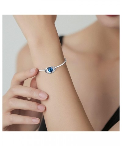 Evil Eye Beacelet for Women 18K Silver Plated Pure Crystal Blue Eye Bracelet Turkish Protection Amulet Luck Gifts Evil Eye Je...