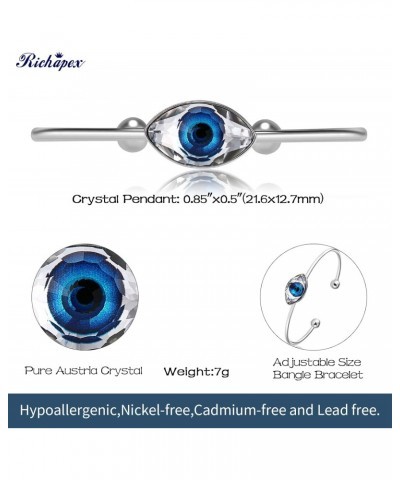 Evil Eye Beacelet for Women 18K Silver Plated Pure Crystal Blue Eye Bracelet Turkish Protection Amulet Luck Gifts Evil Eye Je...