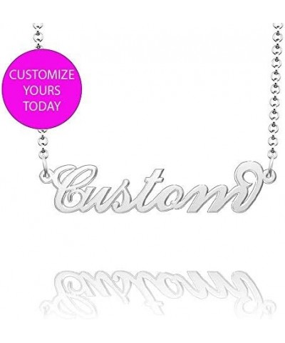 Sterling Silver Custom Name Necklace Donna Nameplate Necklace Personalized Monogram Letter Pendant Silver $14.87 Necklaces