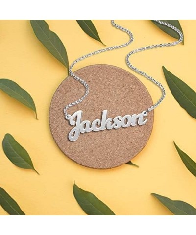 Sterling Silver Custom Name Necklace Donna Nameplate Necklace Personalized Monogram Letter Pendant Silver $14.87 Necklaces