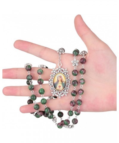 Chaplet Rosary/Servite Rosary of the Seven Sorrows / 7 or 10 Prayer Beads Chain Religious Virgin Mary Pendant Y-Necklace Gree...