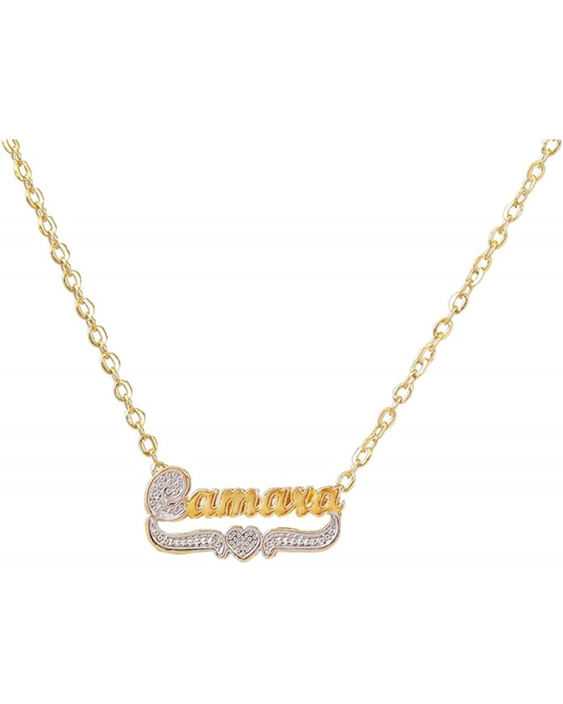 Personalized Custom Name Necklace Double Nameplate Acrylic board Made Any Name Dazzling and Stunning Child-Inter-Gold $17.93 ...