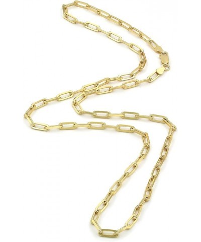 14k Yellow Gold 5mm Paperclip Elongated Rolo Cable Link Chain Pendant Necklace, Womens Jewelry Lobster Clasp 16" 18" 20" 22" ...