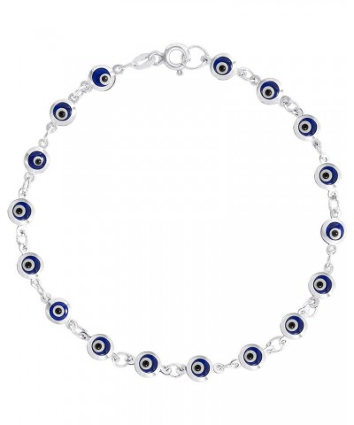 Blue Evil Eye Beads on 925 Sterling Silver Bracelet $12.00 Bracelets