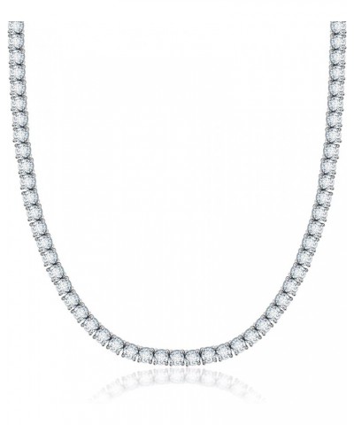 Unisex Sterling Silver 4mm Cubic Zirconia Tennis Necklace Available in 16"-36" … Silver 16.0 Inches $42.21 Necklaces