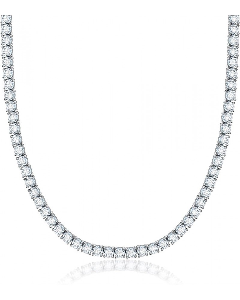 Unisex Sterling Silver 4mm Cubic Zirconia Tennis Necklace Available in 16"-36" … Silver 16.0 Inches $42.21 Necklaces