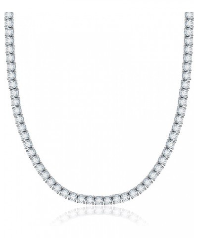 Unisex Sterling Silver 4mm Cubic Zirconia Tennis Necklace Available in 16"-36" … Silver 16.0 Inches $42.21 Necklaces