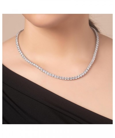 Unisex Sterling Silver 4mm Cubic Zirconia Tennis Necklace Available in 16"-36" … Silver 16.0 Inches $42.21 Necklaces