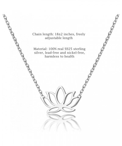 Dainty Lotus Necklace S925 Sterling Silver Yoga Pendant Necklace Graduation Gift for Women Just like the lotus $12.99 Necklaces