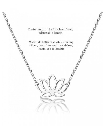 Dainty Lotus Necklace S925 Sterling Silver Yoga Pendant Necklace Graduation Gift for Women Just like the lotus $12.99 Necklaces