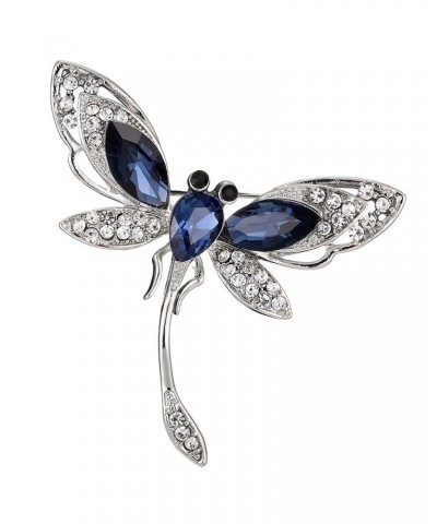 Rhinestone Dragonfly Brooch Pin Blue Crystal Insect Dragonfly Pin Elegant Wedding Bridal Corsage Brooch Sparkly Rhinestone Cr...