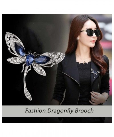 Rhinestone Dragonfly Brooch Pin Blue Crystal Insect Dragonfly Pin Elegant Wedding Bridal Corsage Brooch Sparkly Rhinestone Cr...