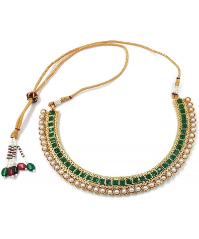 Gold Plated Indian Wedding Bollywood Multi Choker Necklace Jewellery Set For Women/Girls (MC119-1) Green $15.81 Jewelry Sets