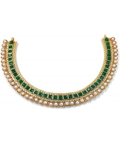 Gold Plated Indian Wedding Bollywood Multi Choker Necklace Jewellery Set For Women/Girls (MC119-1) Green $15.81 Jewelry Sets