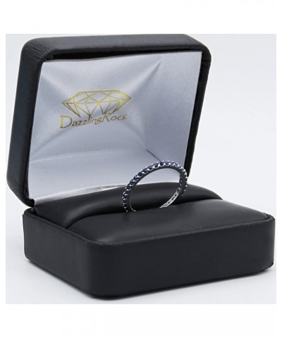 Round Lab Created Blue Sapphire Eternity Style Wedding Band for Women in 10K Gold 4.5 White Gold $83.94 Rings