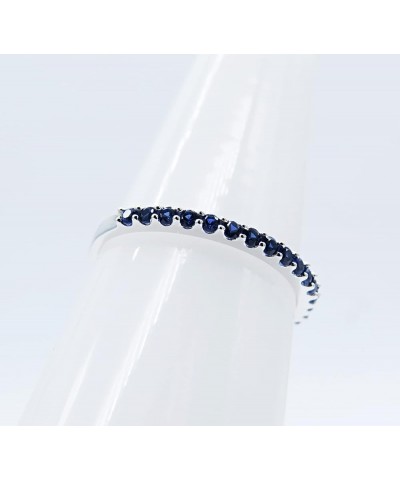 Round Lab Created Blue Sapphire Eternity Style Wedding Band for Women in 10K Gold 4.5 White Gold $83.94 Rings