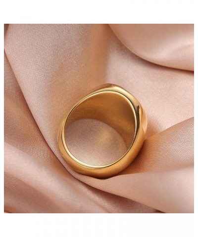 Chunky Gold Statement Ring for Women Thick Dome Twisted Irregular 18K Gold Plated Band Rings 6 Gold Lava Sunken $10.92 Rings