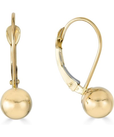 10K/14K Yellow Gold Polished Ball Lever-back Drop Earrings 14K - 6mm $46.55 Earrings