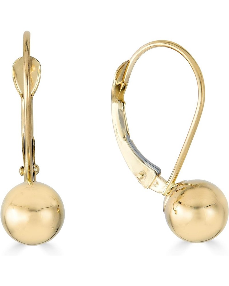 10K/14K Yellow Gold Polished Ball Lever-back Drop Earrings 14K - 6mm $46.55 Earrings