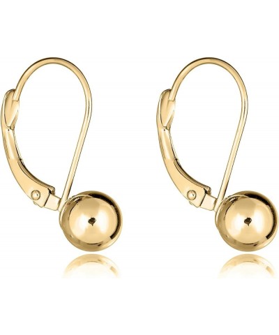 10K/14K Yellow Gold Polished Ball Lever-back Drop Earrings 14K - 6mm $46.55 Earrings