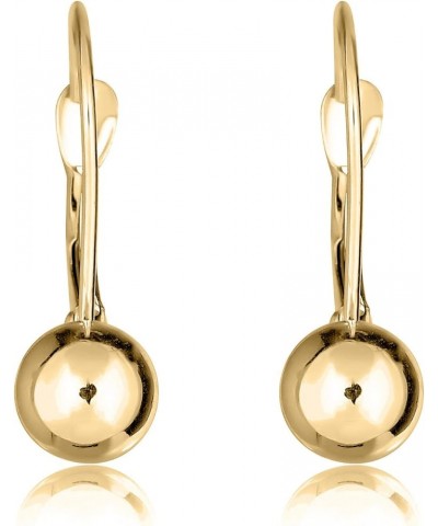 10K/14K Yellow Gold Polished Ball Lever-back Drop Earrings 14K - 6mm $46.55 Earrings