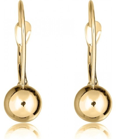 10K/14K Yellow Gold Polished Ball Lever-back Drop Earrings 14K - 6mm $46.55 Earrings