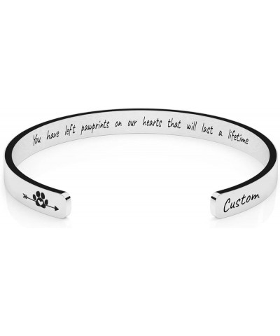 Custom Pets Name Dog Cat Memorial Bracelets Gifts Stainless Steel Personalized Customized Engraved Cuff Bracelet Remembrance ...