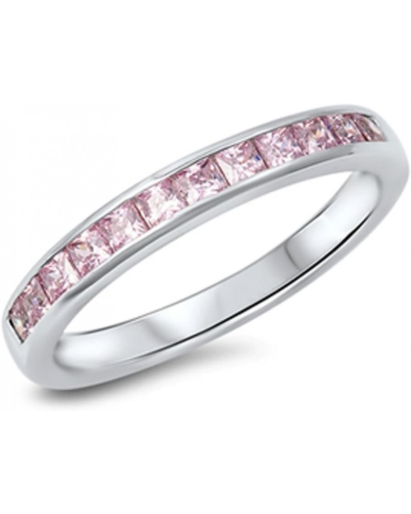 CHOOSE YOUR COLOR Sterling Silver Ring Pink (Simulated Topaz) $12.65 Rings