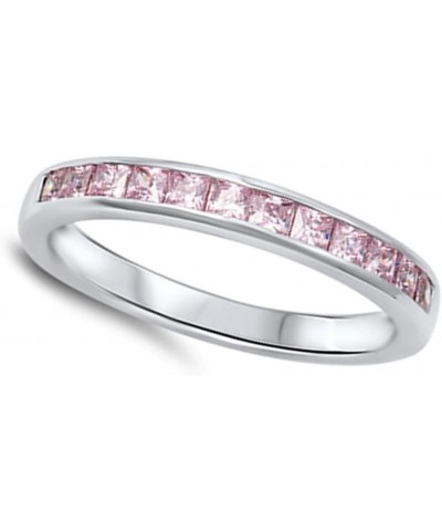 CHOOSE YOUR COLOR Sterling Silver Ring Pink (Simulated Topaz) $12.65 Rings