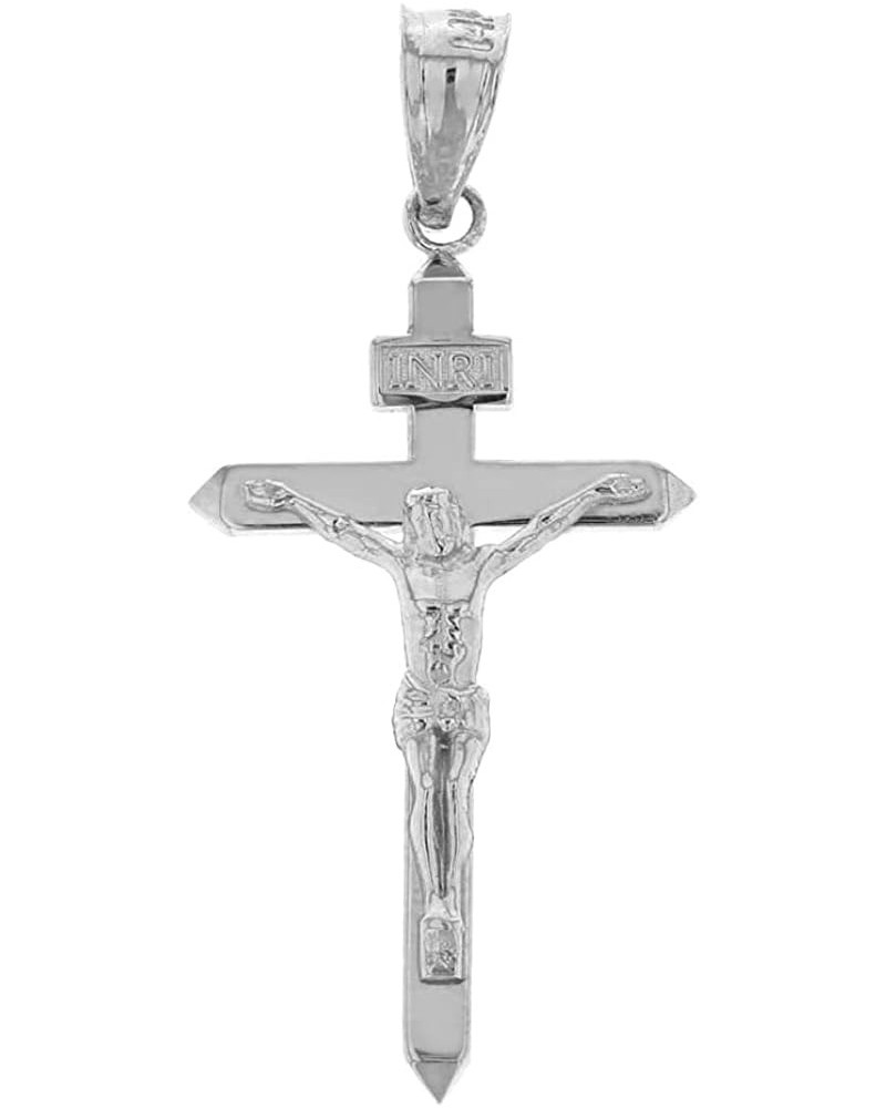 .925 Sterling Silver Catholic Jesus Christ on INRI Cross Crucifix Pendant Charm (1.6") $10.75 Pendants