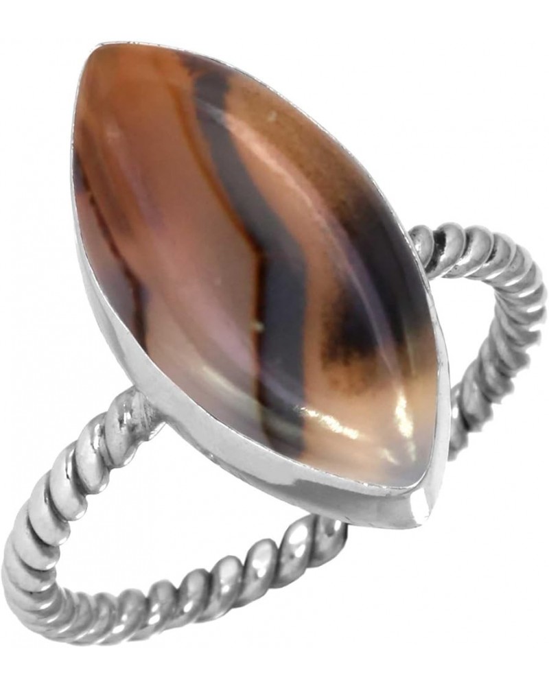 925 Sterling Silver Handmade Ring for Women 8x16 Marquoise Gemstone Fashion Jewelry for Gift (99138_R) Montana Agate $20.99 R...