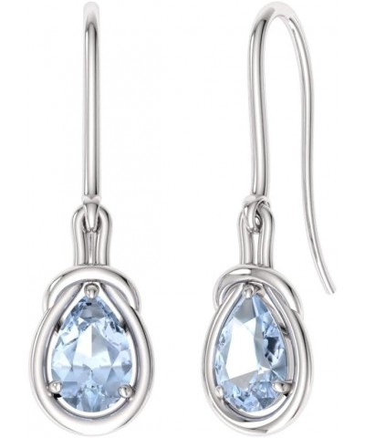 Natural and Certified Pear Cut Aquamarine Drop Earrings in 14k White Gold | 0.46 Carat Earrings for Women $134.89 Earrings