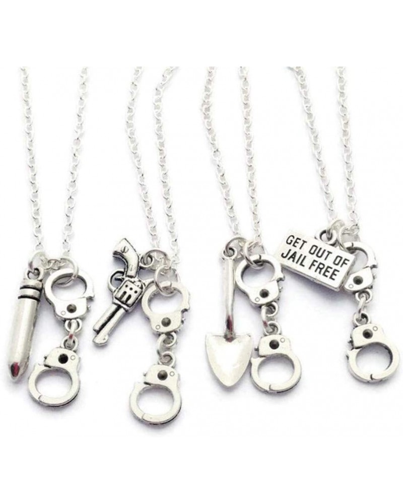 GYCharmingday 4 Best Friend Necklaces, Partner in Crime Jewelry, Friendship Set, Gift for Cousins, Handcuff Jewellery, Gradua...