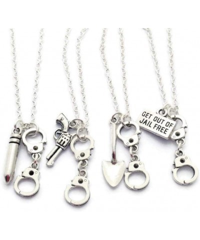 GYCharmingday 4 Best Friend Necklaces, Partner in Crime Jewelry, Friendship Set, Gift for Cousins, Handcuff Jewellery, Gradua...