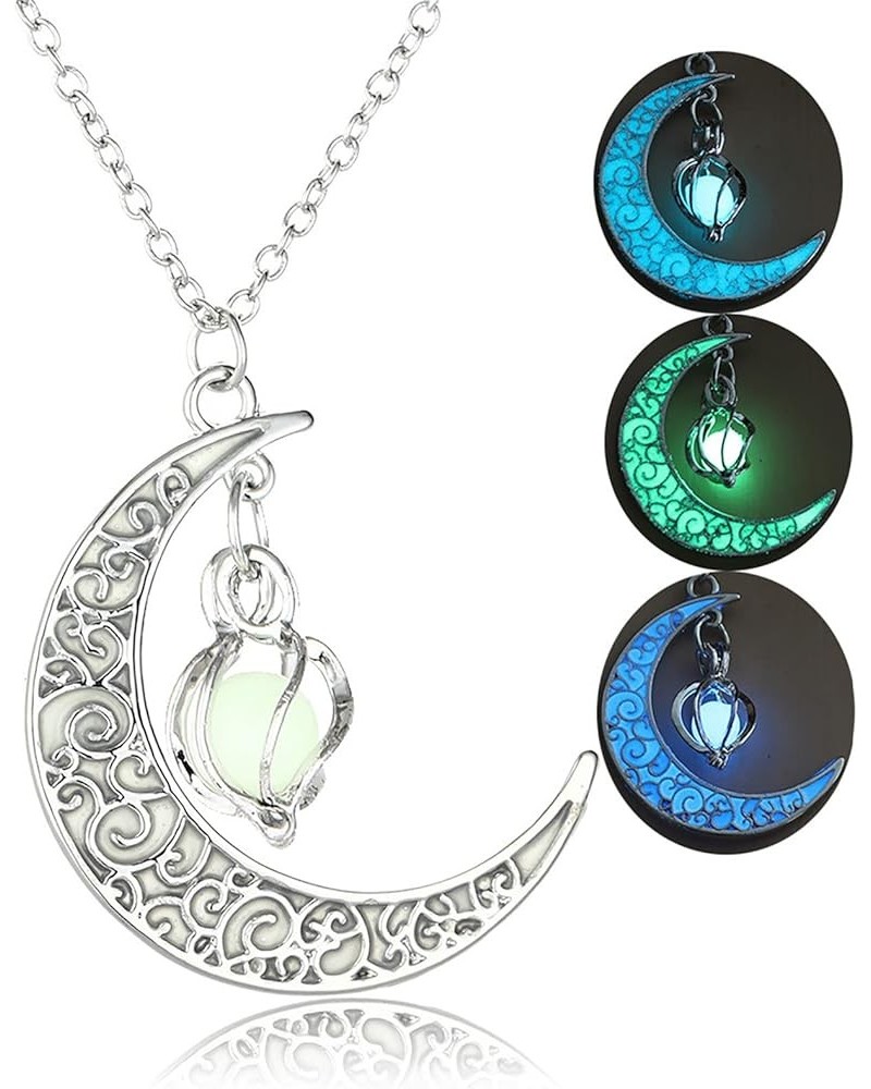 Womens Rotating Luminous Hollow Necklace Bead Jewelry Whirlwind Moon Necklaces Pendants One Size A $4.86 Necklaces