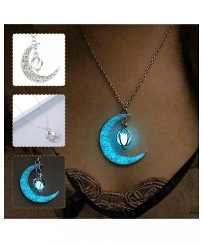 Womens Rotating Luminous Hollow Necklace Bead Jewelry Whirlwind Moon Necklaces Pendants One Size A $4.86 Necklaces