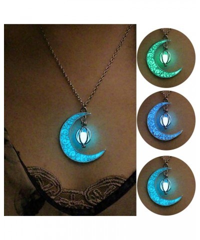 Womens Rotating Luminous Hollow Necklace Bead Jewelry Whirlwind Moon Necklaces Pendants One Size A $4.86 Necklaces