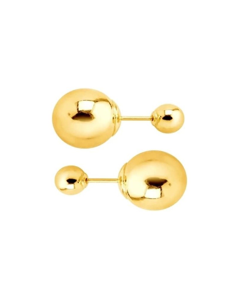 Paris Jewelry 10K Yellow Gold Plated 10mm Yellow Shiny Round Stud Earrings $7.66 Earrings