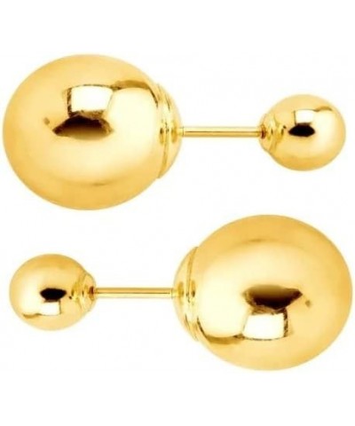 Paris Jewelry 10K Yellow Gold Plated 10mm Yellow Shiny Round Stud Earrings $7.66 Earrings