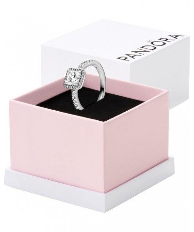 Square Sparkle Halo Ring, With Gift Box 10 With Gift Box Silver $38.92 Rings