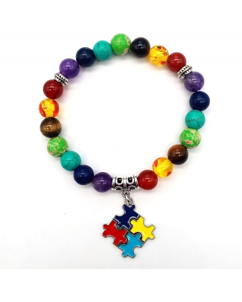 Colorful puzzle bracelet for women men,Best friend colorful lucky bracelet beads, Autism bracelets, Mother's day Teacher's Da...