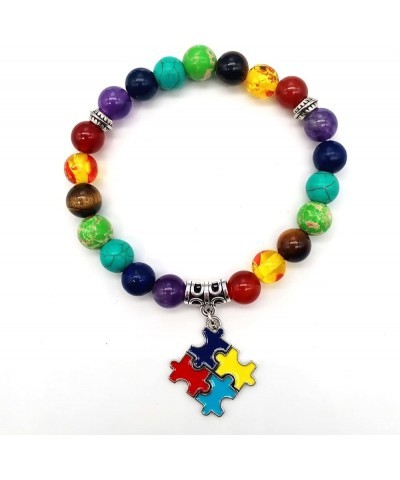 Colorful puzzle bracelet for women men,Best friend colorful lucky bracelet beads, Autism bracelets, Mother's day Teacher's Da...