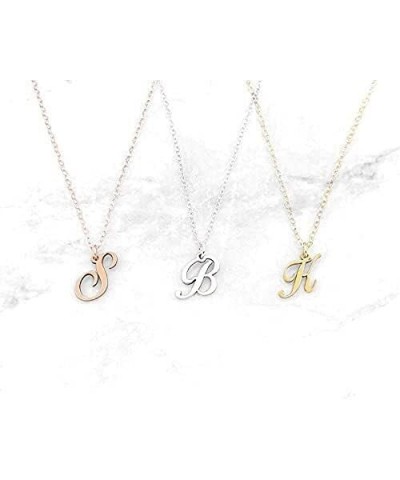 A-Z Letter Pendant Necklace for Women 14k Gold/Rose Gold Plated or 925 Sterling Silver Cute Pretty Dainty Girls Women's Capit...