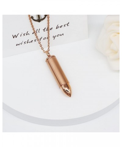 Cremation Jewelry for Ashes Cylinder Deer Bullet Pendant Urn Necklace Stainless Steel Keepsake Memorial Jewelry for Men Women...