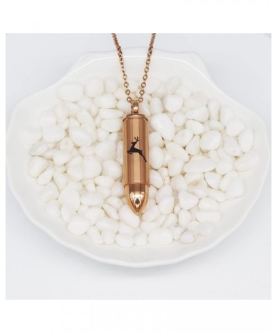 Cremation Jewelry for Ashes Cylinder Deer Bullet Pendant Urn Necklace Stainless Steel Keepsake Memorial Jewelry for Men Women...