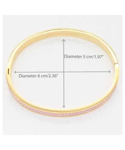 6 mm Width Stainless Steel Bracelet with Cubic Zirconia 7 Inches Bangle for Women Gold Rose Gold and Silver Gold Pink $11.24 ...